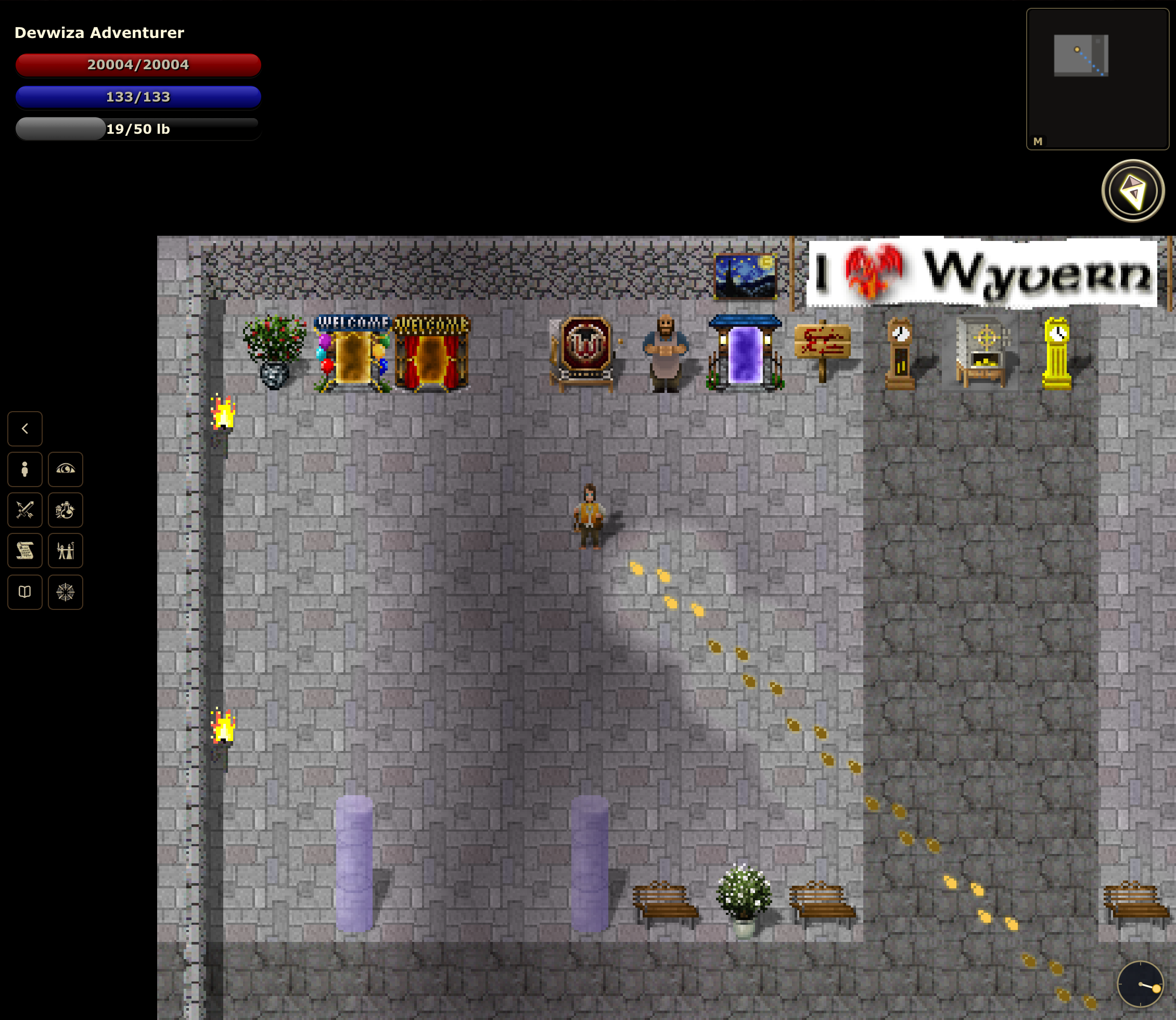 Inside a town Auction House: the Directory portal that opens onto every seller's stall.