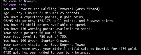 Logging in after an offline sale: the news is waiting, and the gold is already banked.